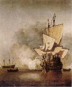VELDE, Willem van de, the Younger The Cannon Shot oil painting artist